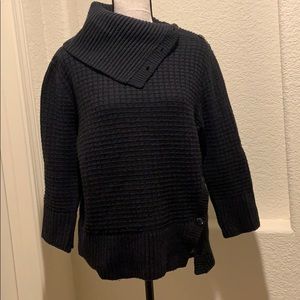 Navy blue waffle style sweater , with buttons